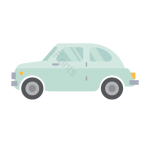 汽车 浅蓝色 可爱 简约 卡通 扁平 车