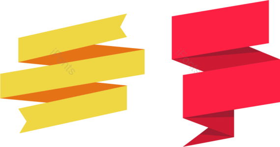 商业 banner 黄色 红色 简约 商务 标签 丝带