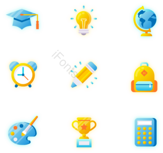 iconicon 包 发光效率 发光 地球 锦标 学士帽 学校