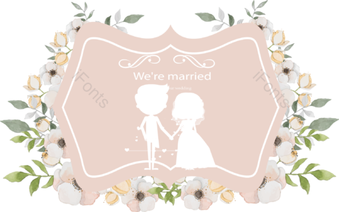 欧式 花边 夫妻 情侣 结婚 花朵 花瓣 婚礼
