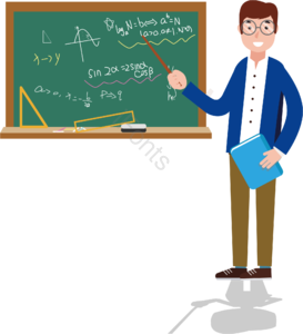 教师 男老师 手绘 学校 黑板 教课 上课 矢量