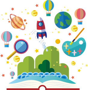 书 高层建筑 风景 火箭 云 星星 星系 明星