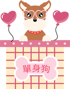 单犬 宠物 情人节 气球 爱 小狗 礼物 骨
