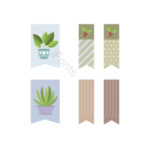 乔治·莫兰迪 可爱 手账 标贴标签 发芽植物盆栽 动画片 音谱线 波浪海浪