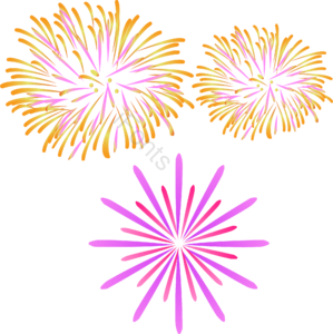 黄色 棕色 红色 烟花 组合 条状 创意 烟花插画