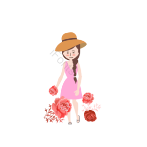 女人 妇女 女孩 女性 花朵 植物 玫瑰花 帽子