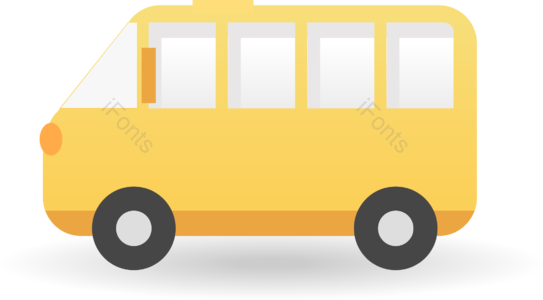 黄色 可爱 剪纸 立体 校车 学校用车 矢量 车子