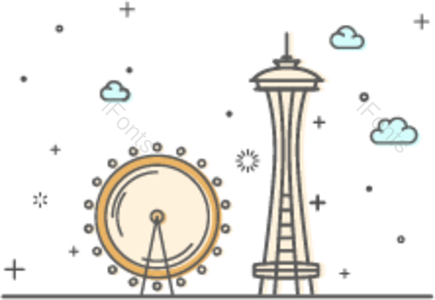 清新 简约 伦敦眼 旅游 现代 建筑 创意 插画