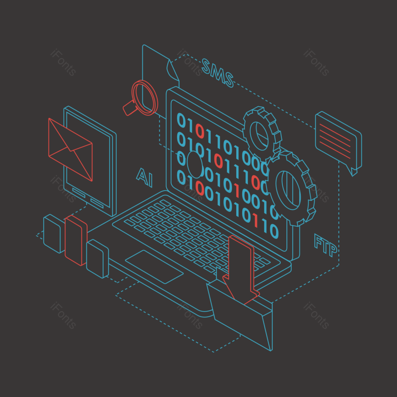 数据分析图片,蓝色元素,电脑矢量图PNG,云矢量图免抠素材