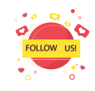 爱心 圆形 follow us 标签 标签设计 几何 创意