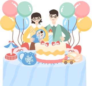 向量 层级 家庭  家庭 集体 朋友 庆祝 生日