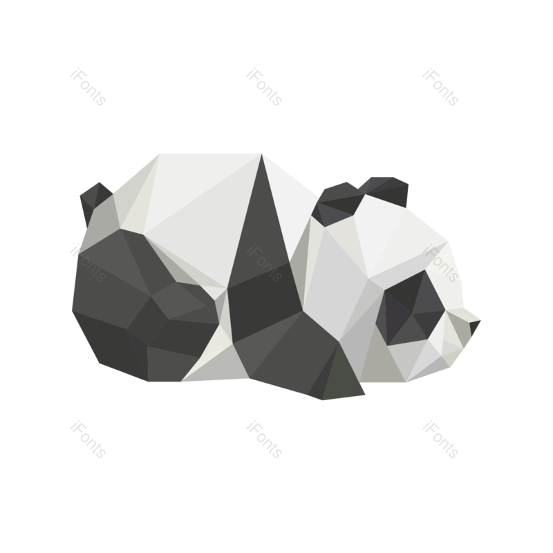 黑白图片,简约风格元素,大熊猫PNG,免抠素材