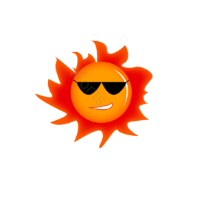 红色 太阳 戴眼镜的太阳 卡通太阳 炎热
