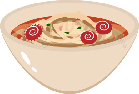 手绘感 朝鲜的 面类食品 元素 范围 饭碗 禽蛋 豌豆