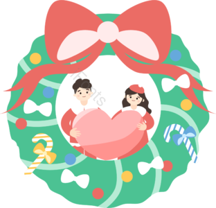延迟 圣诞 赠予 花环 花环 船首 恋爱达人 人物