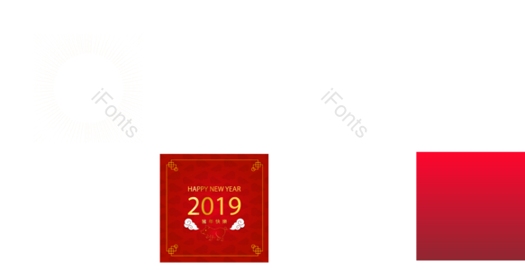 中国风 边框 祥云 小猪 云纹 2019 猪年快乐 春节