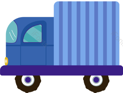车 货车 蓝色的车 卡通车 蓝色 交通工具 轮胎 矢量插画