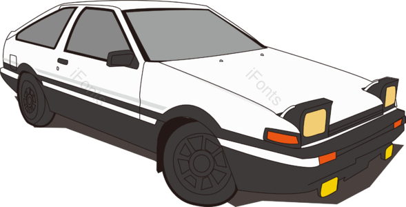 汽车 矢量跑车元素 花冠 ae86 标头文字d 汽车矢量图 复古矢量 旧车