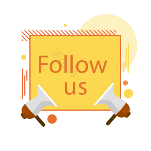 喇叭 follow us 标签 标签设计 几何 创意 色卡