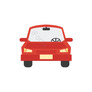 汽车 红色 扁平 简约 创意