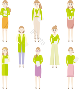职业人物 职业 女性 独立 各个行业 扁平 插画 元素