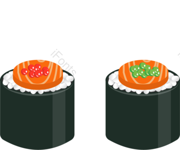 韩国 餐饮 美味的 寿司 用餐 元件 简单 插图