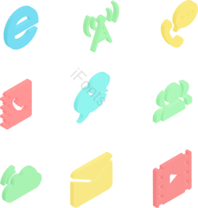 创意动通讯icon 马卡龙色系图标 立体图标 移动icon 通讯icon 移动 马卡龙色