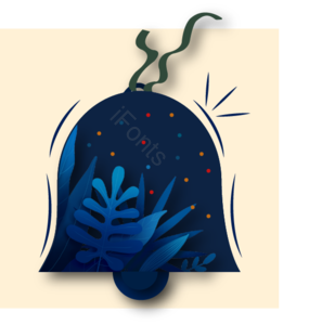 插图 创意 形状 蓝色 叶子 植物 商业 铃铛