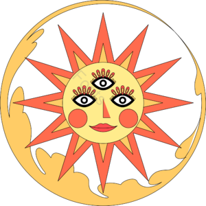 扁平化 太阳 阳光 黄色 橘色 纹样 表情 几何