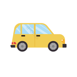 汽车 黄色 扁平 简约 车