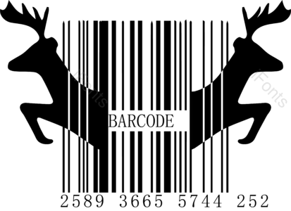 对称 动物 创意 条形 条码 不规则线条