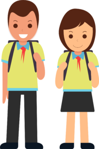 学生 女孩 男孩 同学 朋友 男女学生 校服 插画