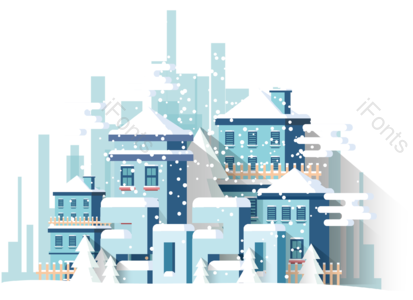 独栋别墅 松树 雪 跌倒了 白色 蓝色 苍白 美美哒