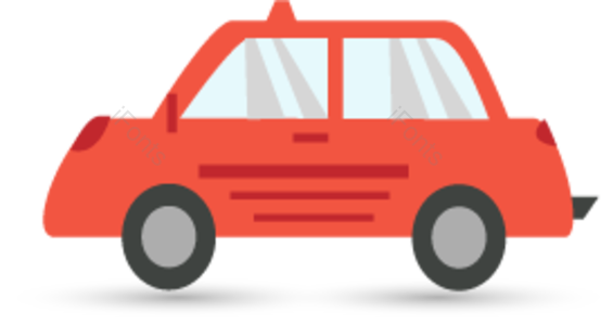 红色 手绘 车辆 出租车 车 矢量