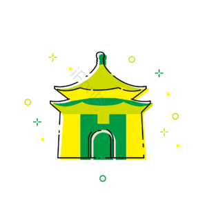 中正纪念堂 台湾建筑 描边 几何 抽象 加号 圆圈 台湾景点