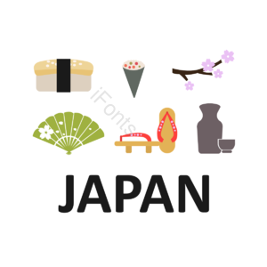 fan sushi hand hold japan clog label cherry