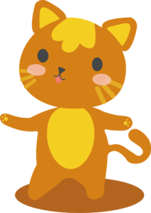 卡通猫 插画 手绘 卡通 可爱 猫 米黄色 玩耍