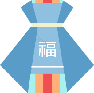 手绘 古典 袋 祝福的包包 蓝色 汉子 福 传统
