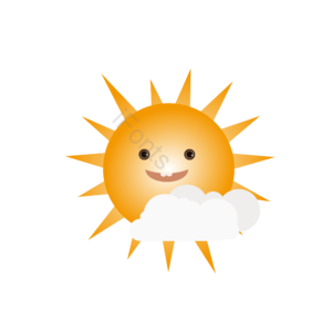 矢量 可爱 萌 太阳 元素 多云 天气日报 插画