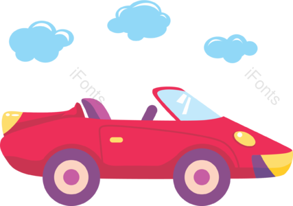 车 跑车 红色 云 交通 速度 交通工具 卡通