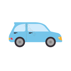 汽车 蓝色 简约 扁平 创意 车