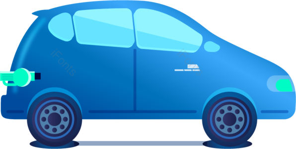 蓝色 渐变 立体 汽车 创意 节能车 私家车 矢量汽车