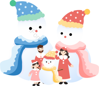 延迟 圣诞节 礼物 雪人 家庭 围巾 帽子 圣诞帽