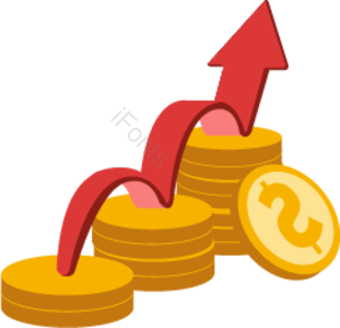 财经 金融 插图 钱 上升趋势 上升 极简主义 金币