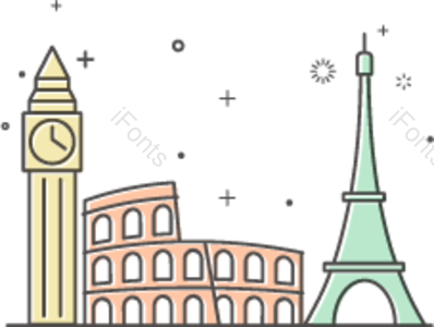 世界 著名 建筑 创意 设计 旅游 大本钟 巴黎铁塔