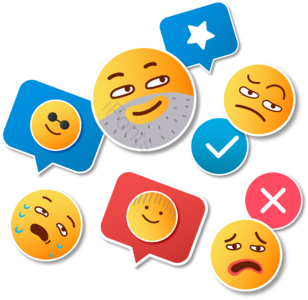 立体贴纸 黄色圆脸 社交表情 facebook instagram 聊天 可爱风格 流汗