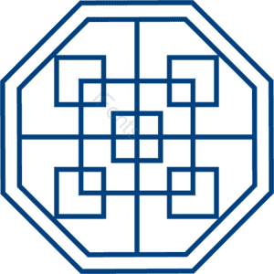 手绘 蓝色 古典 墙窗 建造 图案 插图 广场