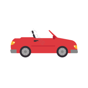 汽车 敞篷 红色 简约 扁平 跑车