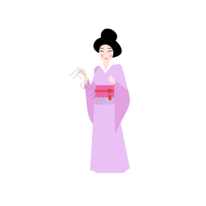 日本 和服 人物 可爱 简约 创意