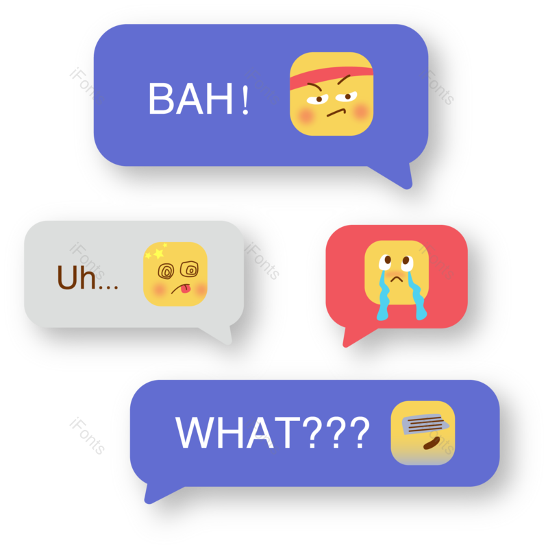 聊天图片,FACEBOOK元素,对话框PNG,可爱免抠素材